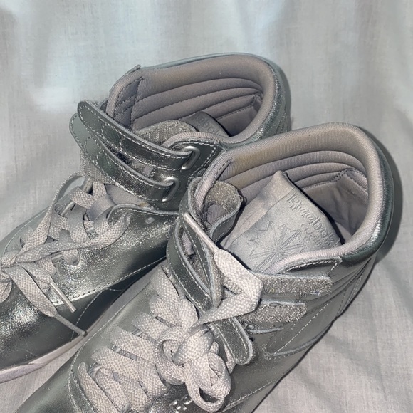 Silver Reebok High Tops - Picture 3 of 7
